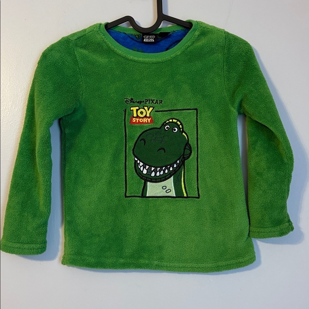 Toy Story Pixar Fluffy Fleece Green Rex T Rex Sweatshirt Sweater size 6-7 years